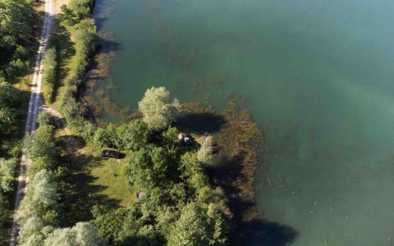 vue drone poste 15 étang tronc du chêne cap nature
